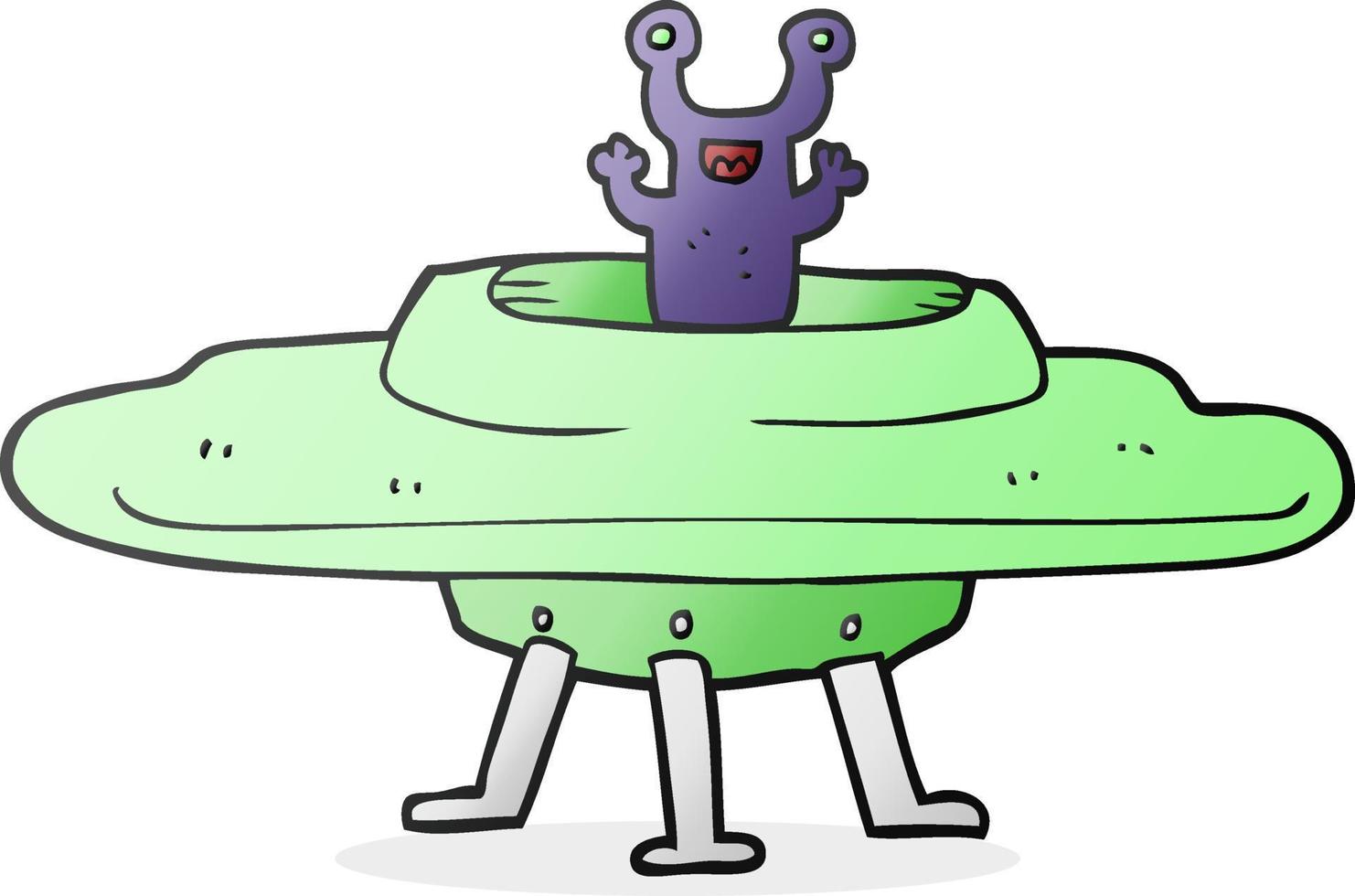 cartoon flying saucer vector