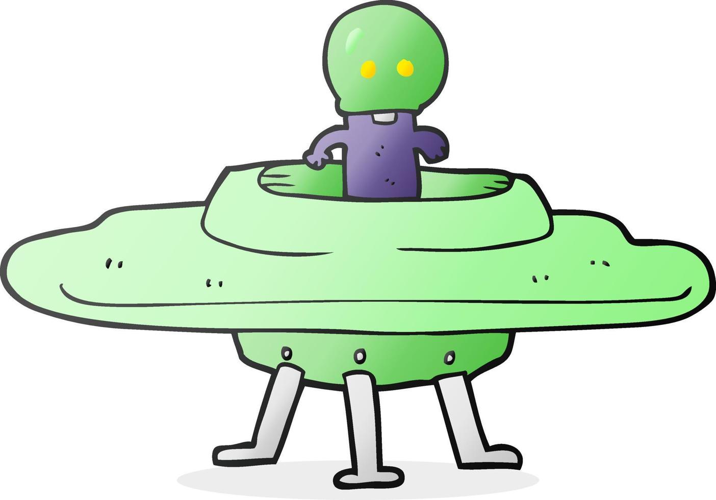 cartoon flying saucer vector