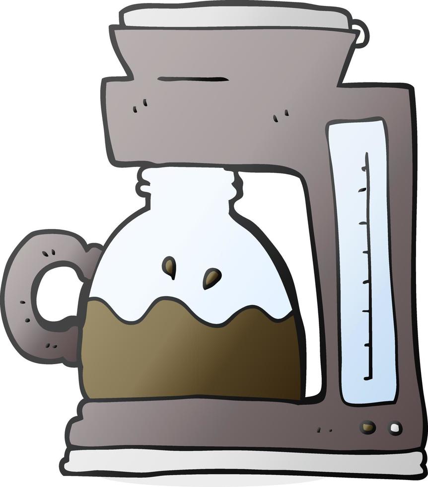 cartoon coffee filter machine vector