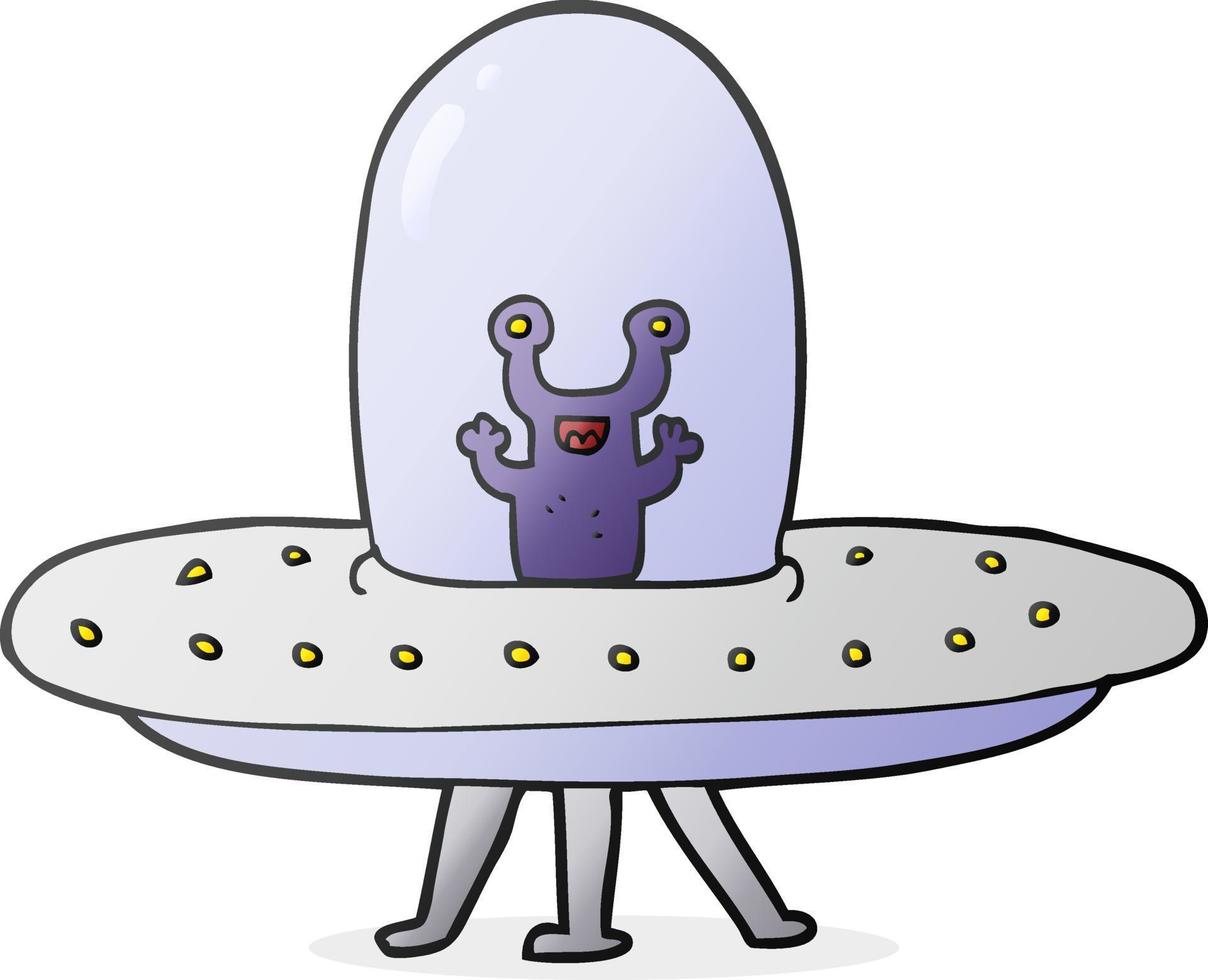 cartoon flying saucer vector