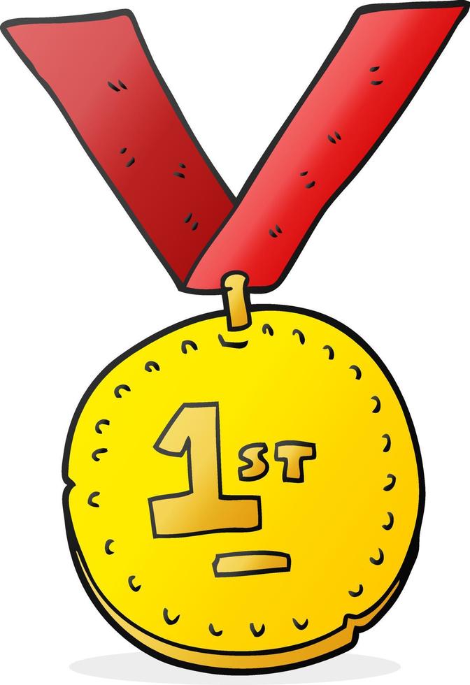 cartoon first place medal vector