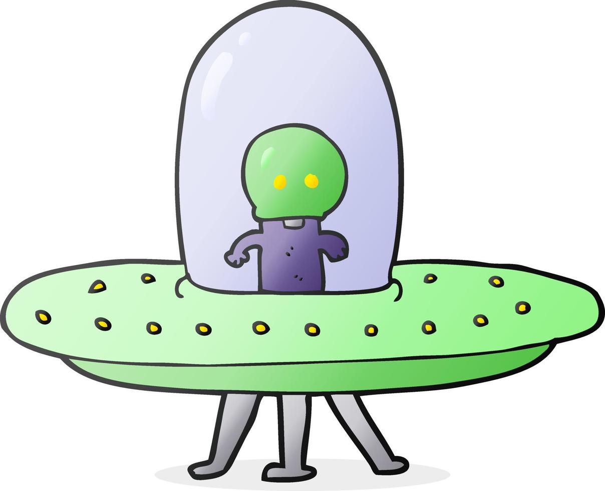 cartoon flying saucer vector