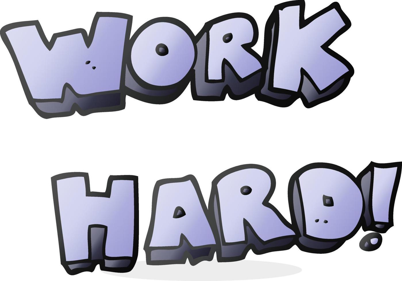 cartoon work hard symbol vector