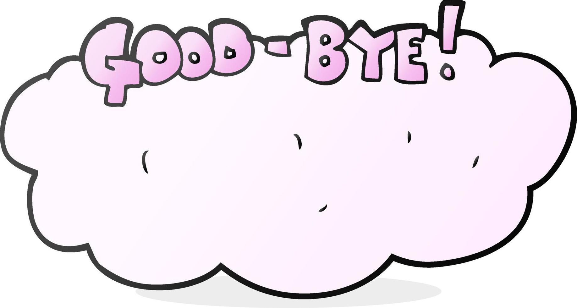 cartoon goodbye sign vector