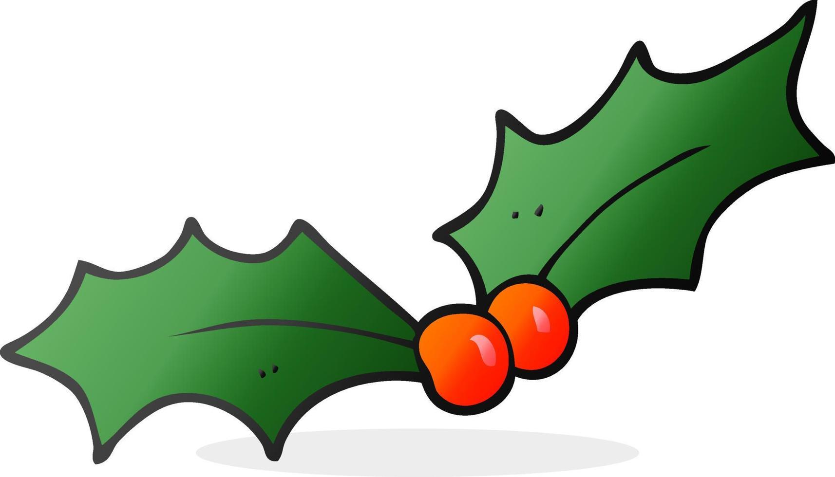 cartoon christmas holly vector