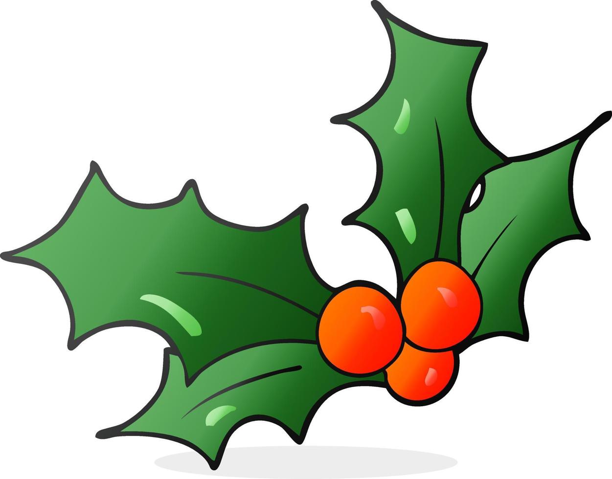 cartoon christmas holly vector