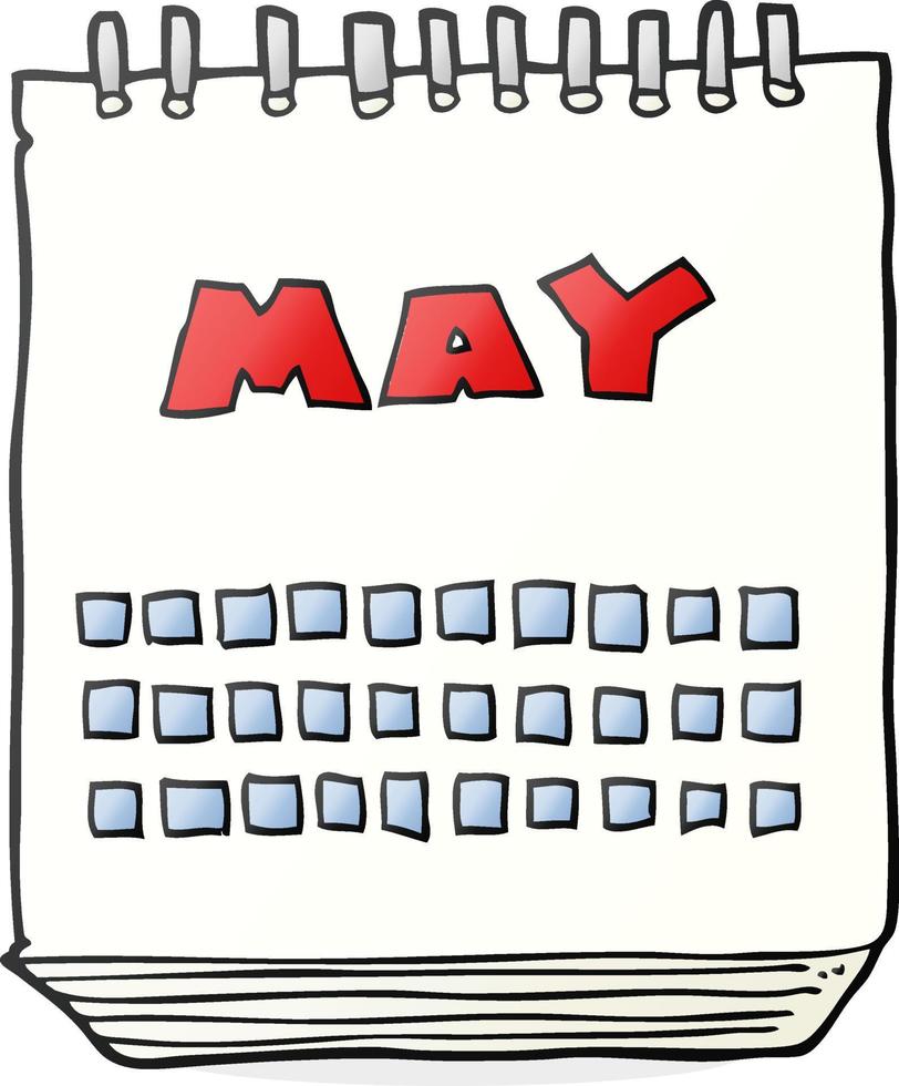 cartoon calendar showing month of may vector