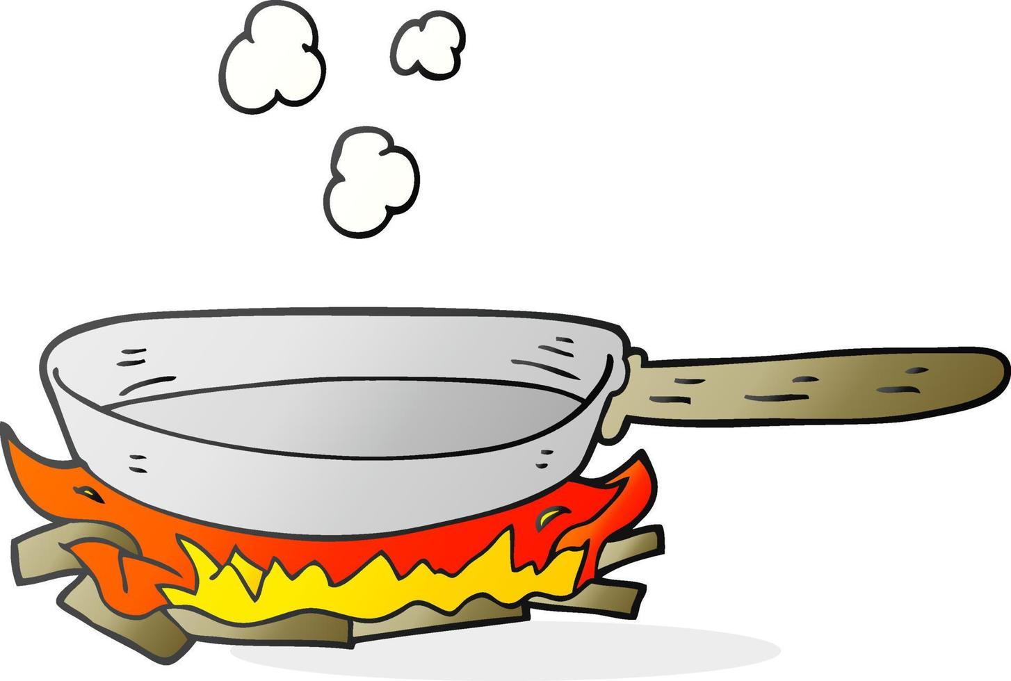 cartoon frying pan on fire 12291723 Vector Art at Vecteezy