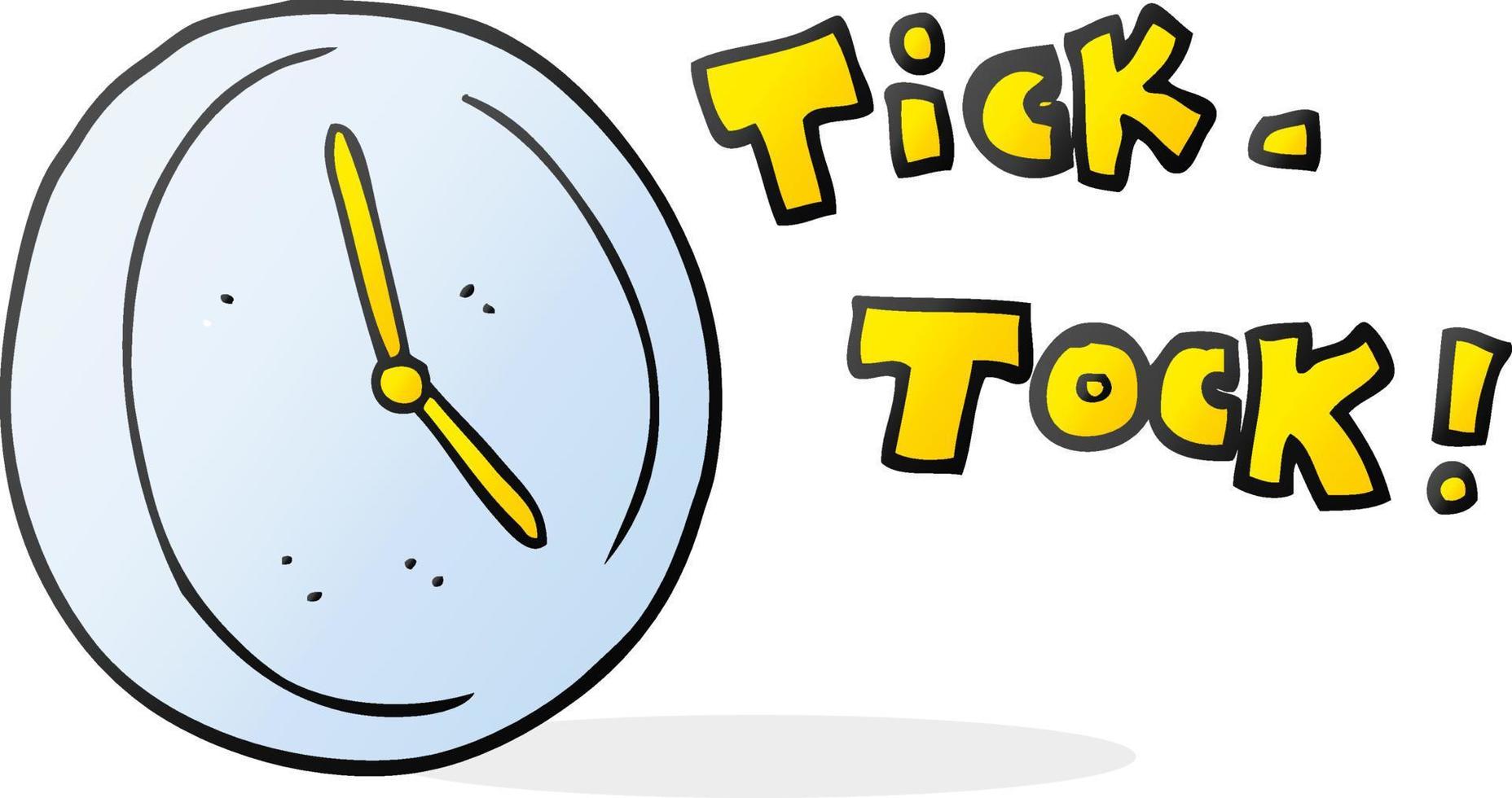 cartoon ticking clock vector