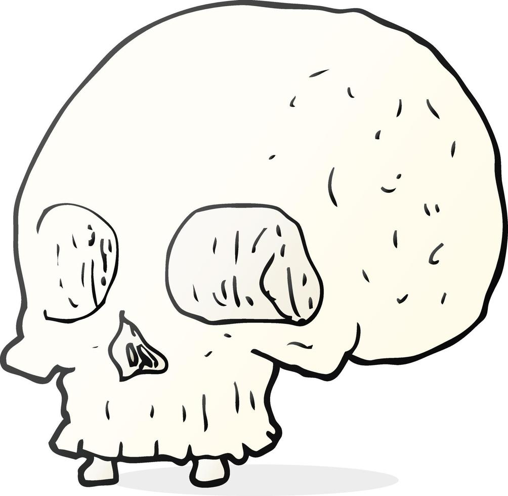 cartoon old skull vector