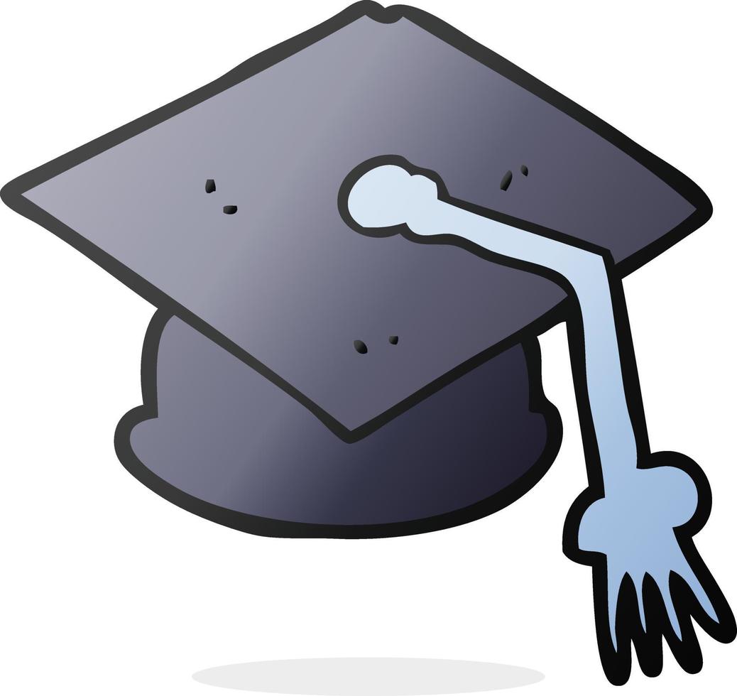 gorro de graduación de dibujos animados vector