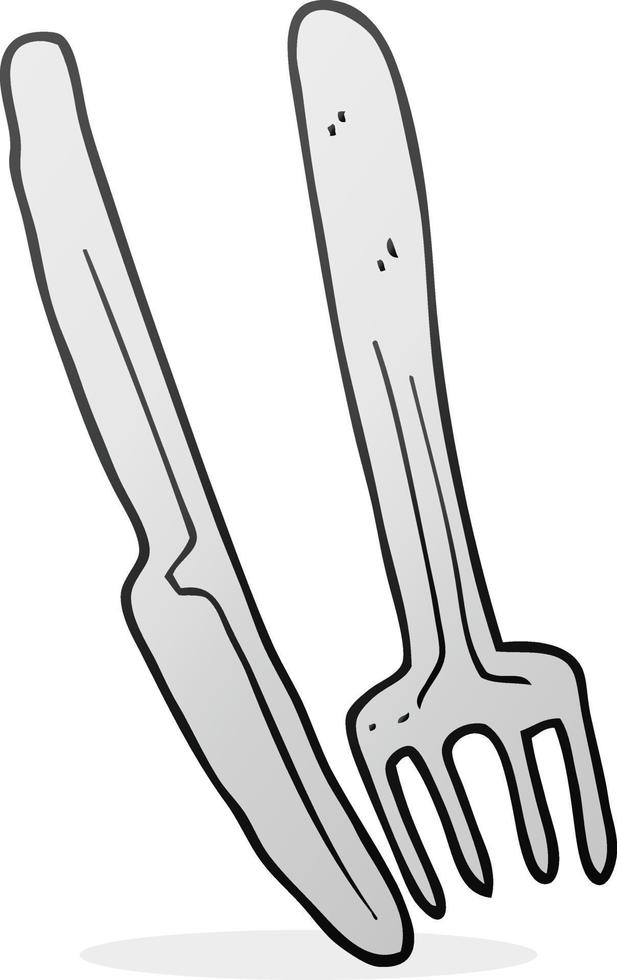 cartoon knife and fork vector