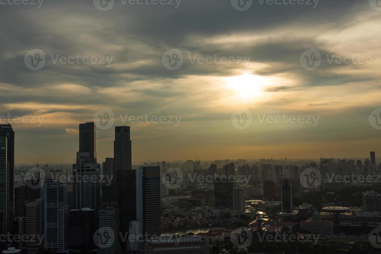 View of Singapore city skyline photo