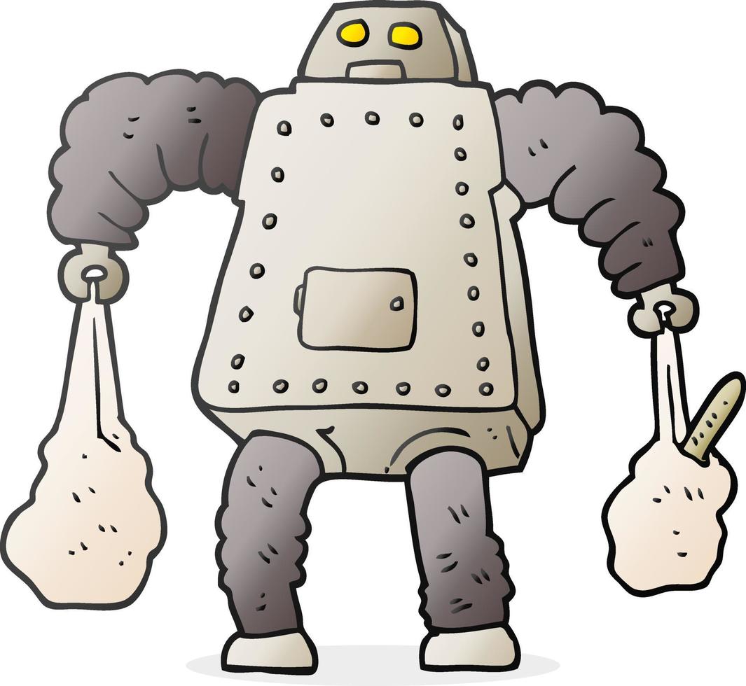 cartoon robot carrying shopping vector