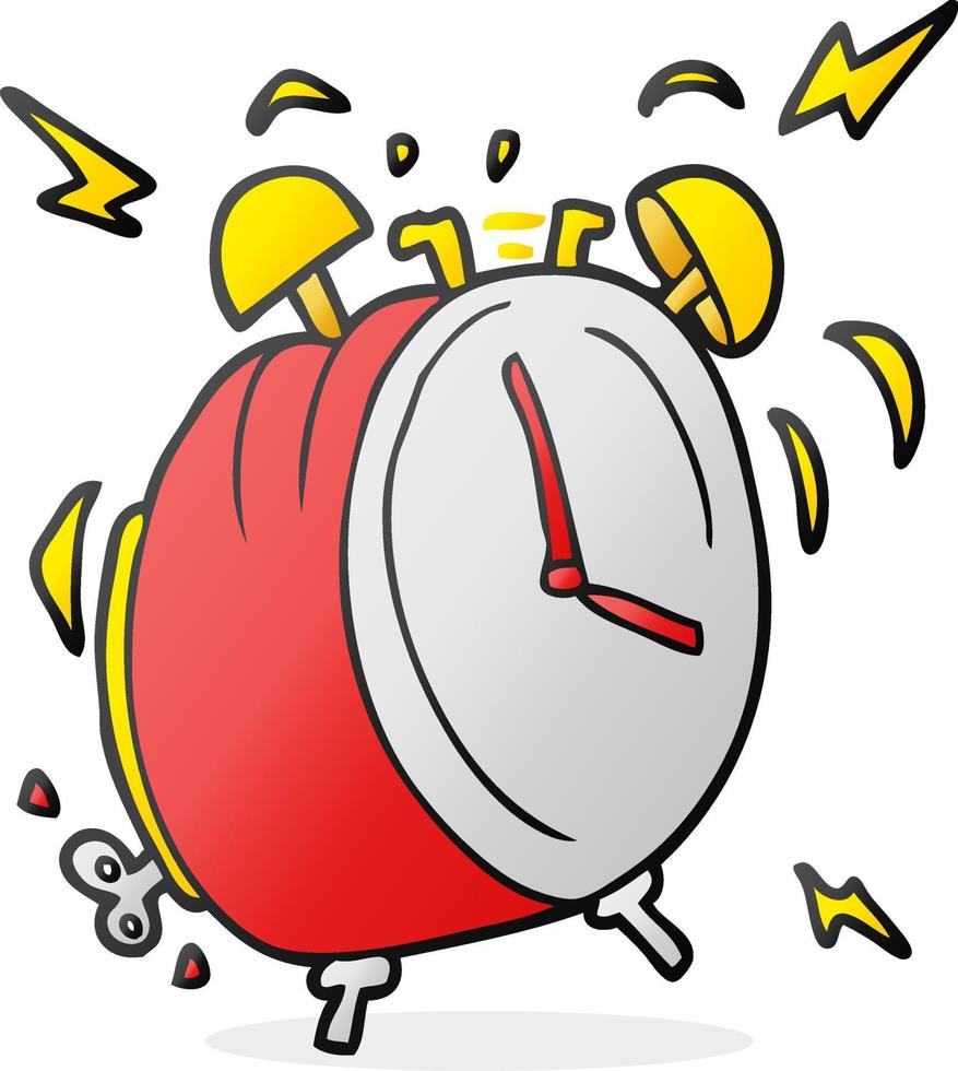 cartoon ringing alarm clock vector