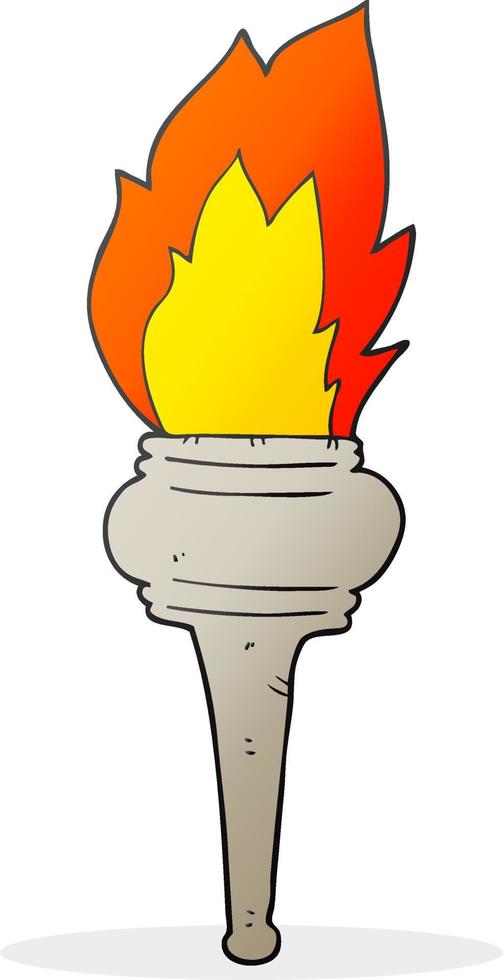 cartoon flaming torch vector