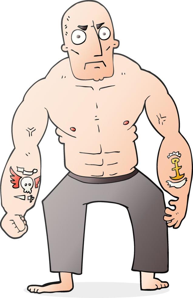 cartoon tough man vector