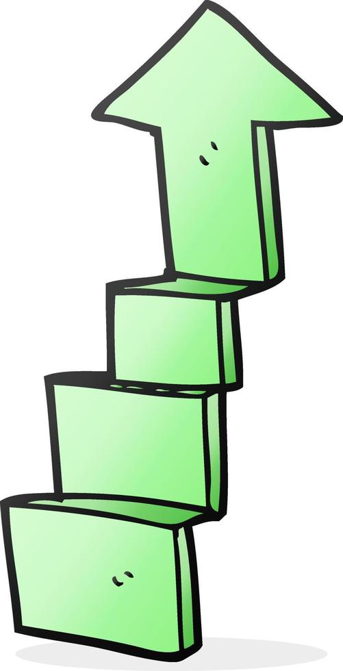 cartoon stepping up arrow vector