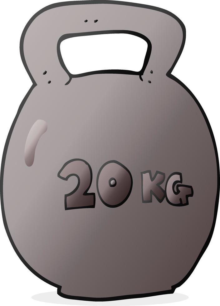 cartoon 20kg kettle bell vector