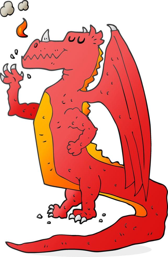 cartoon happy dragon vector