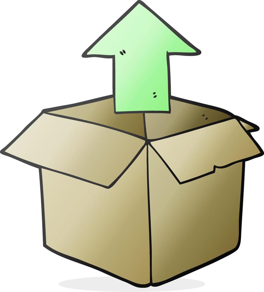 cartoon unpacking a box vector