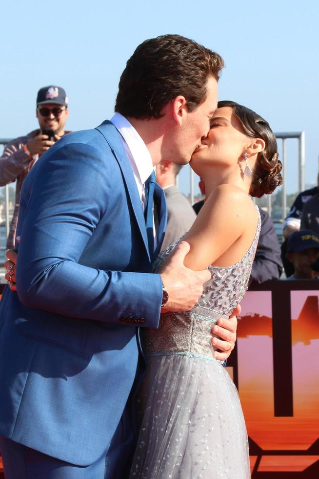 LOS ANGELES  MAY 4 - Miles Teller, Keleigh Sperry at the Top Gun - Maverick World Premiere at USS Midway on May 4, 2022 in San Diego, CA photo