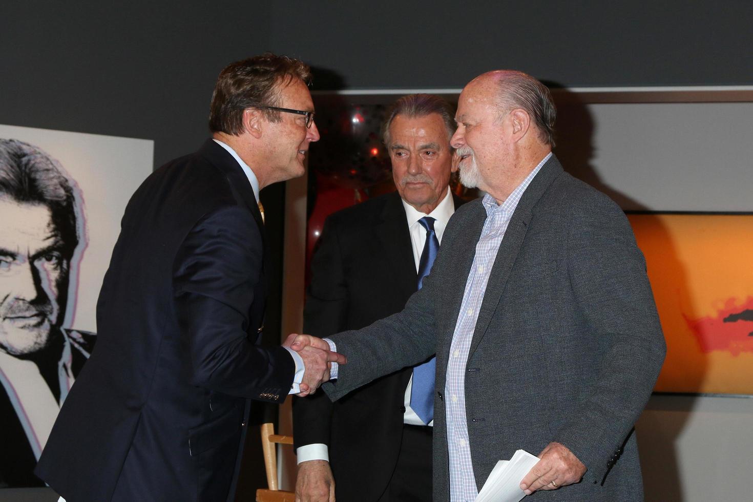LOS ANGELES  FEB 7 - Doug Davidson, Eric Braeden, and Ed Scott at the Eric Braeden 40th Anniversary Celebration on The Young and The Restless at the Television City on February 7, 2020 in Los Angeles, CA photo