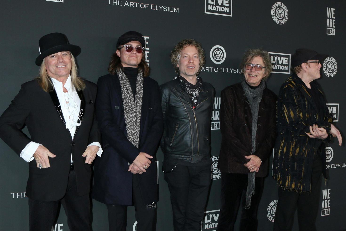 LOS ANGELES  JAN 4 - Robin Zander, Robin Zander Jr., Tom Petersson, Daxx Nielsen and Rick Nielsen  Cheap Trick at the Art of Elysium Gala  Arrivals at the Hollywood Palladium on January 4, 2020 in Los Angeles, CA photo