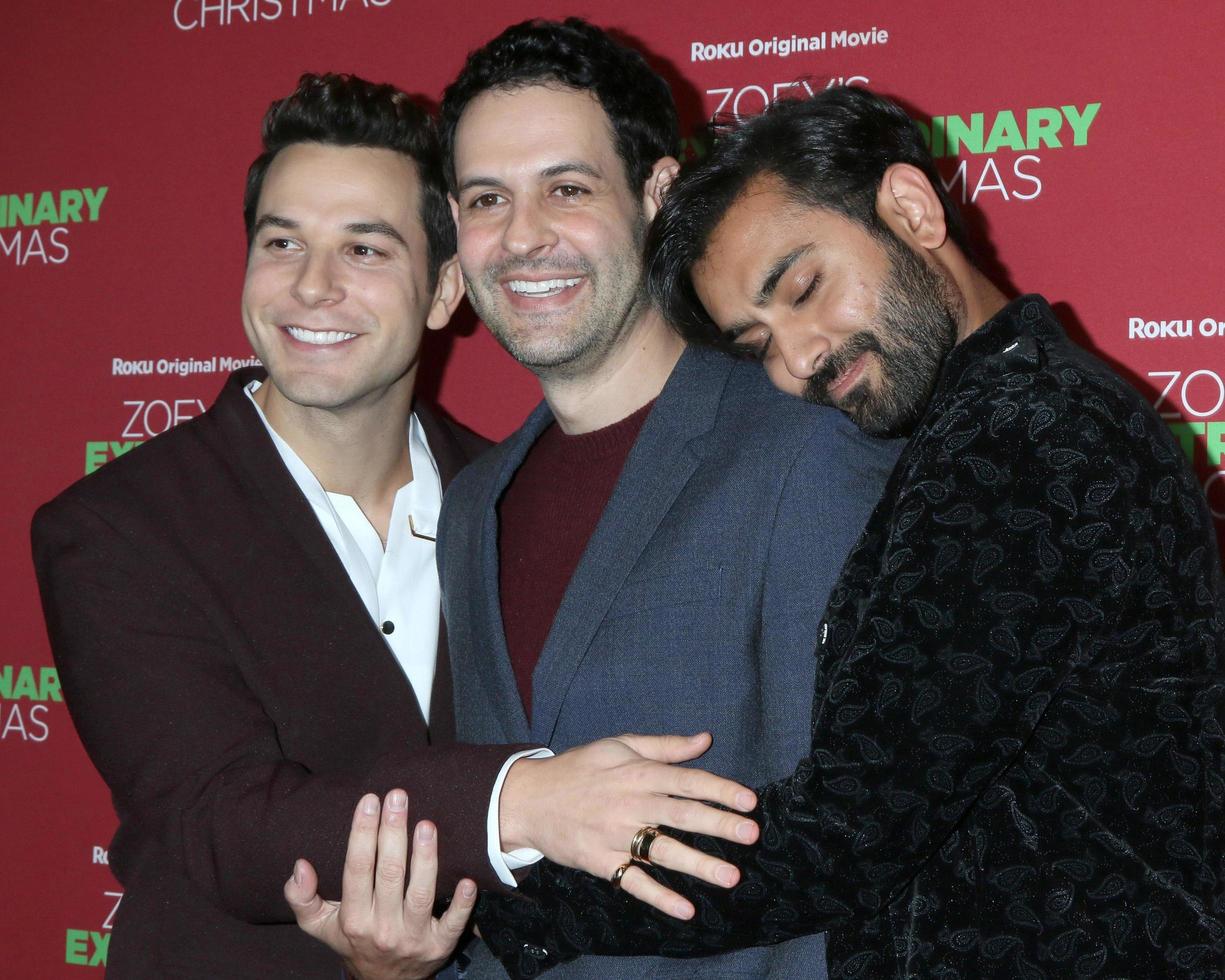 LOS ANGELES  NOV 30 - Skylar Astin, Andrew Leeds, Kapil Talwalkar at the Zoey s Extraordinary Christmas Screening at Alamo Drafthouse Cinema Downtown Los Angeles on November 30, 2021 in Los Angeles, CA photo