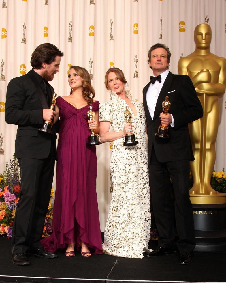 LOS ANGELES  27 - Christian Bale, Natalie Portman, Melissa Leo, Colin Firth in the Press Room at the 83rd Academy Awards at Kodak Theater, Hollywood and Highland on February 27, 2011 in Los Angeles, CA photo