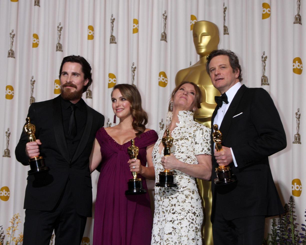 LOS ANGELES  27 - Christian Bale, Natalie Portman, Melissa Leo, Colin Firth in the Press Room at the 83rd Academy Awards at Kodak Theater, Hollywood and Highland on February 27, 2011 in Los Angeles, CA photo