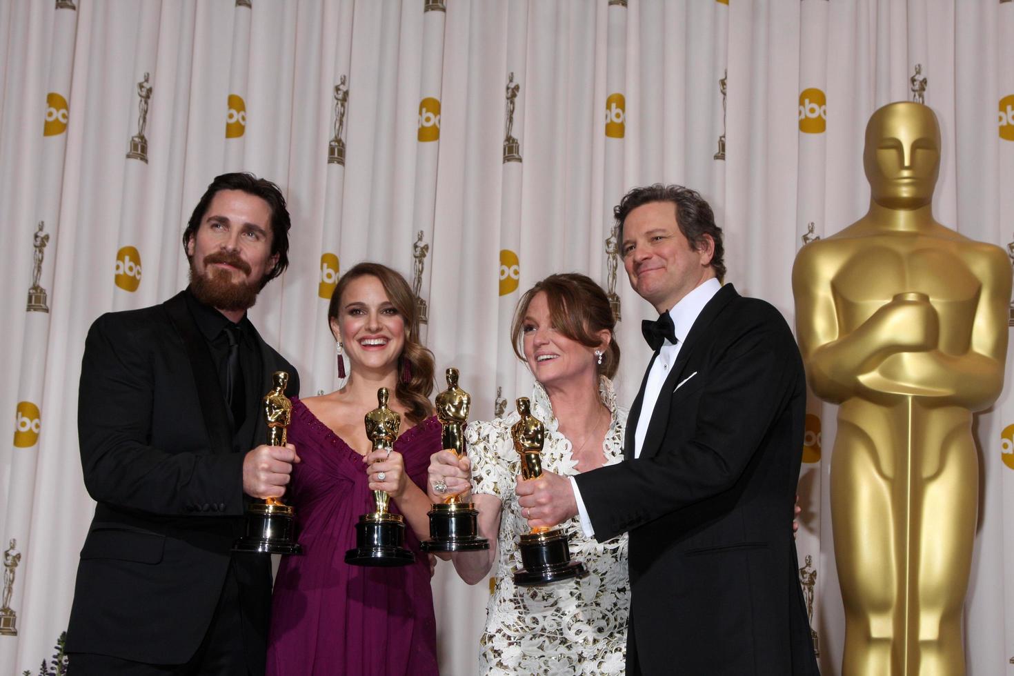 LOS ANGELES  27 - Christian Bale, Natalie Portman, Melissa Leo, Colin Firth in the Press Room at the 83rd Academy Awards at Kodak Theater, Hollywood and Highland on February 27, 2011 in Los Angeles, CA photo