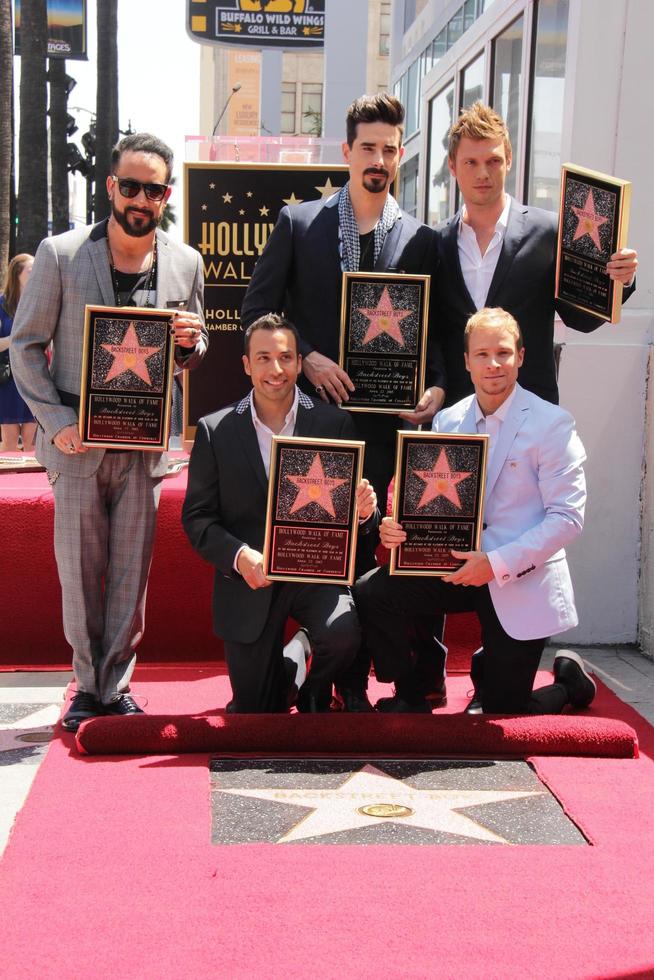 LOS ANGELES, APR 22 - AJ McLean, Howie Dorough, Kevin Richardson, Brian Littrell, Nick Carter at the ceremony for the Backstreet Boys Star on the Walk of Fame at the Hollywood Walk of Fame on April 22, 2013 in Los Angeles, CA photo