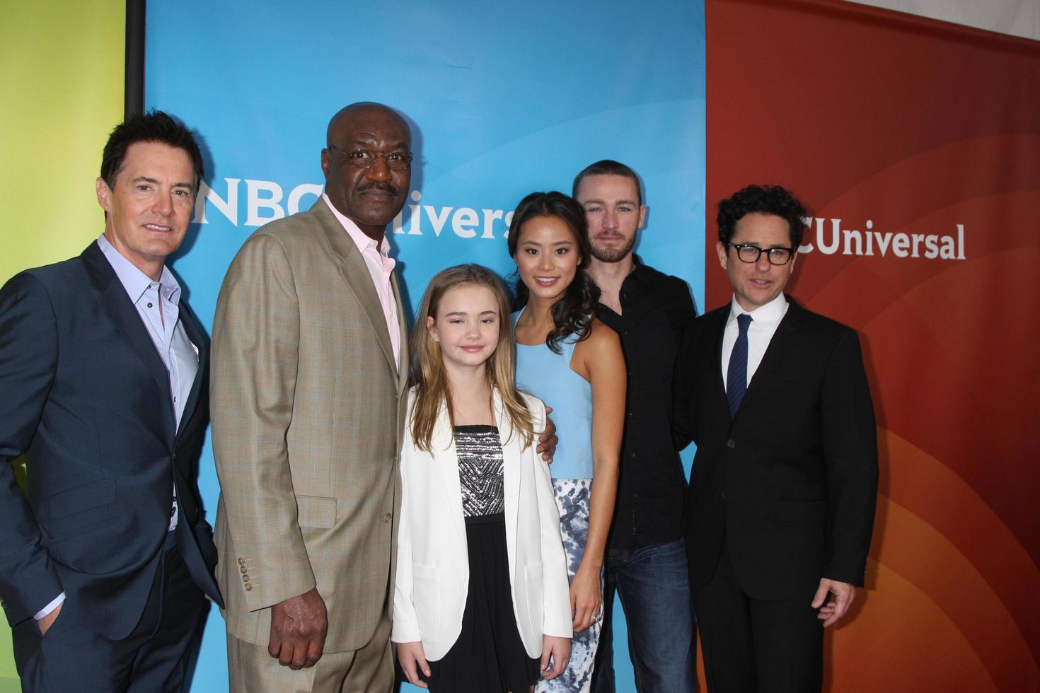 LOS ANGELES, JAN 19 - Kyle MacLachlan, Delroy Lindo, Johnny Sequoyah, Jamie Chung, Jake McLaughlin, JJ Abrams at the NBC TCA Winter 2014 Press Tour at Langham Huntington Hotel on January 19, 2014 in Pasadena, CA photo