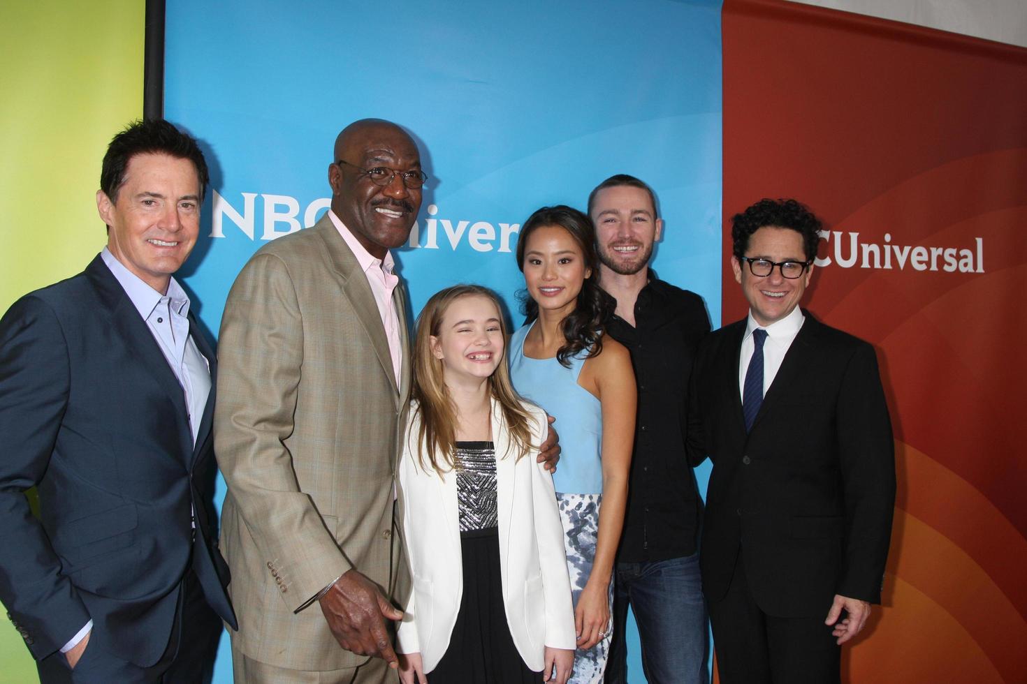 LOS ANGELES, JAN 19 - Kyle MacLachlan, Delroy Lindo, Johnny Sequoyah, Jamie Chung, Jake McLaughlin, JJ Abrams at the NBC TCA Winter 2014 Press Tour at Langham Huntington Hotel on January 19, 2014 in Pasadena, CA photo