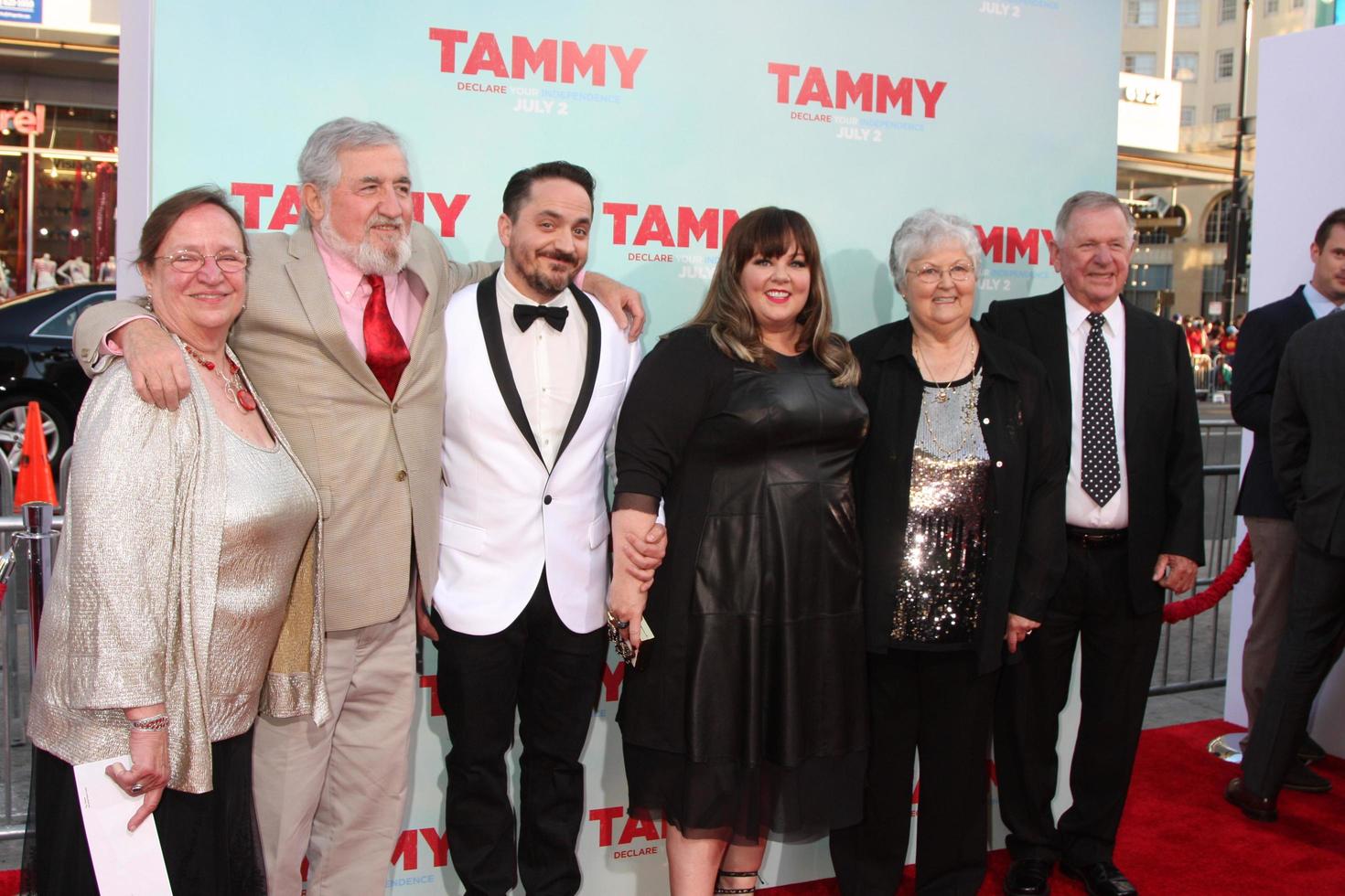 LOS ANGELES, JUN 30 - Peg Falcone, Steve Falcone, Ben Falcone, Melissa McCarthy, Michael McCarthy, Sandra McCarthy at the Tammy Los Angeles Premiere at the TCL Chinese Theater on June 30, 2014 in Los Angeles, CA photo