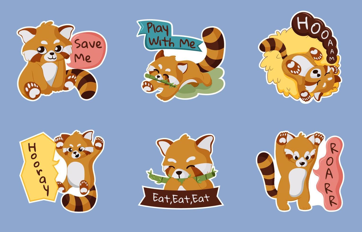 Red Panda Cute Pose Sticker vector