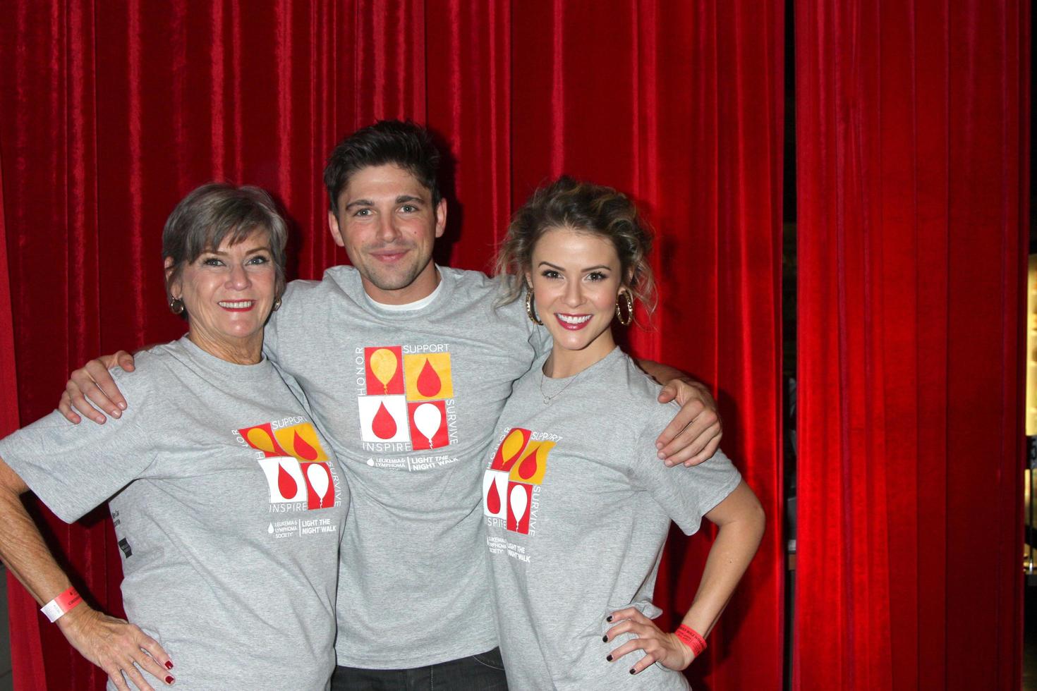 LOS ANGELES, OCT 6 - Char Griggs, Robert Adamson, Linsey Godfrey at the Light The Night The Walk to benefit the Leukemia-Lymphoma Society at Sunset-Gower Studios on October 6, 2013 in Los Angeles, CA photo