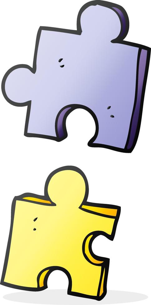 cartoon jig saw pieces vector