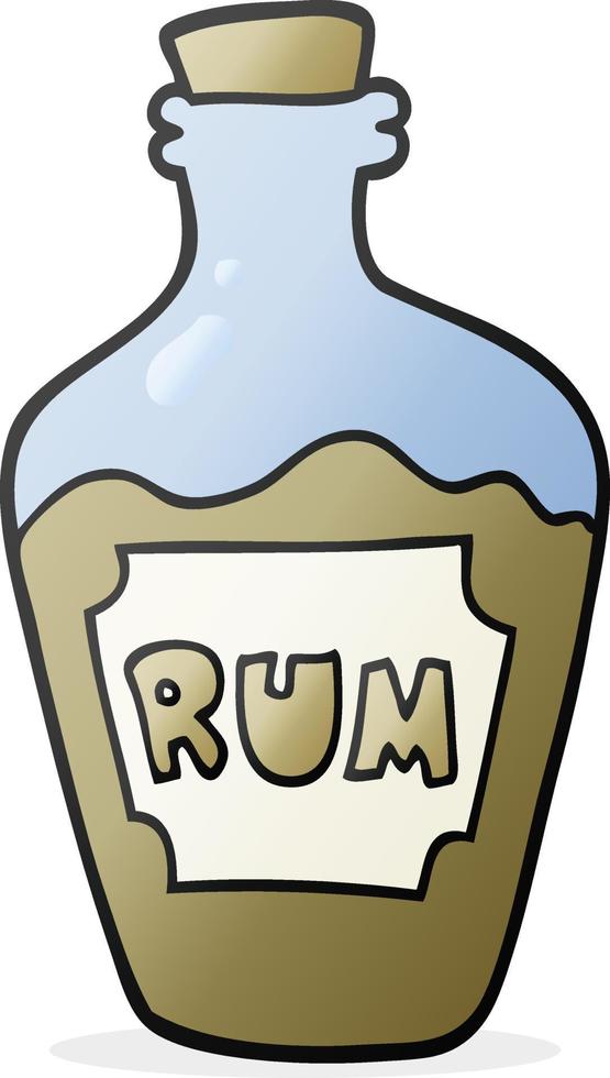 cartoon rum bottle vector
