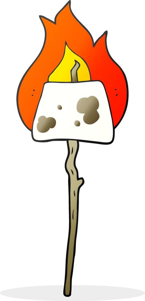 cartoon marshmallow on stick vector