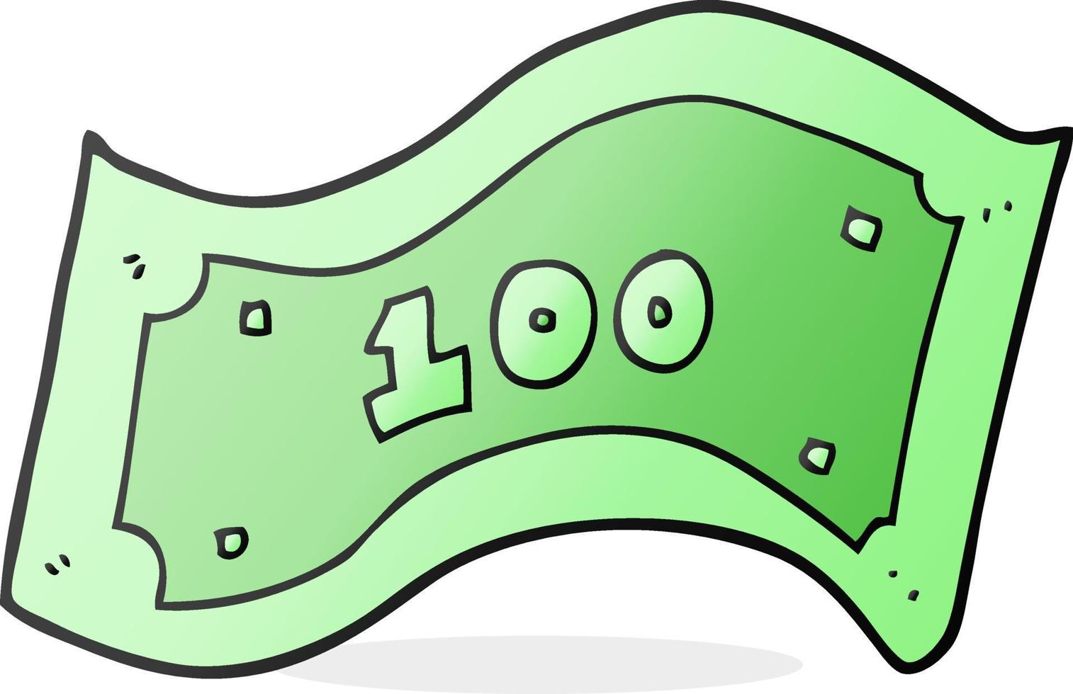 cartoon 100 dollar bill vector