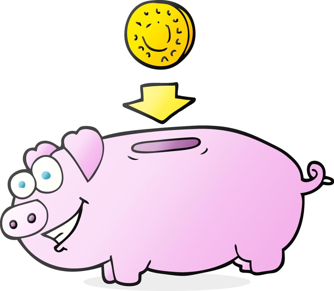 cartoon piggy bank vector