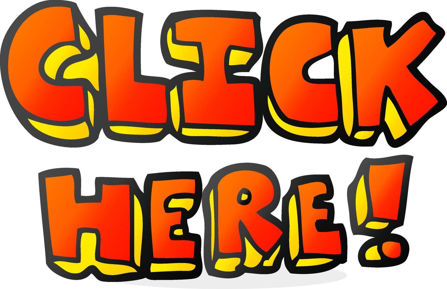 cartoon click here word symbol vector