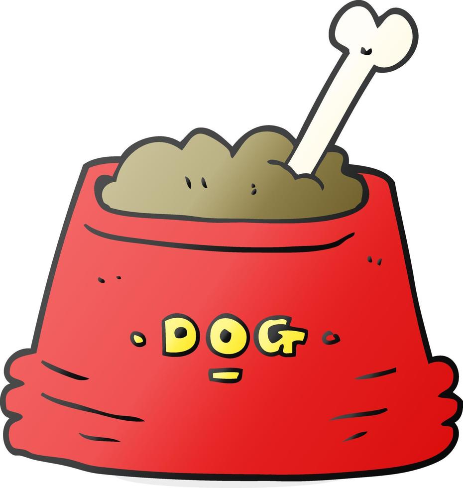 cartoon dog food bowl vector