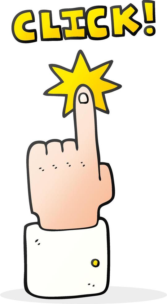 cartoon click sign with finger vector