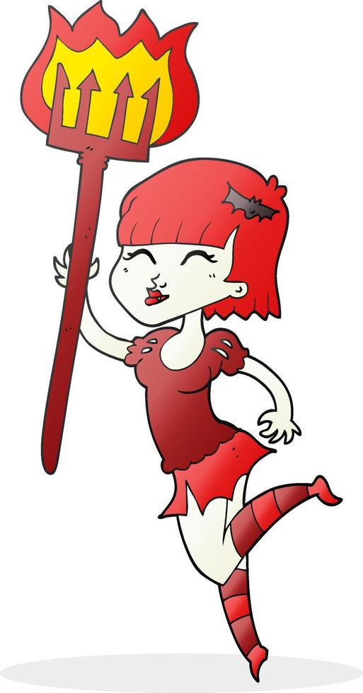 cartoon devil girl vector