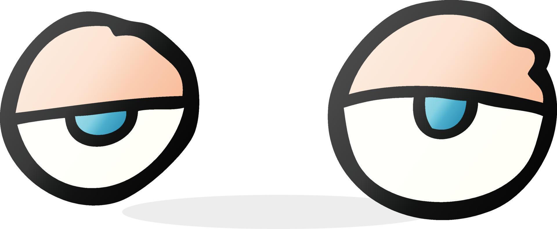 cartoon tired eyes vector