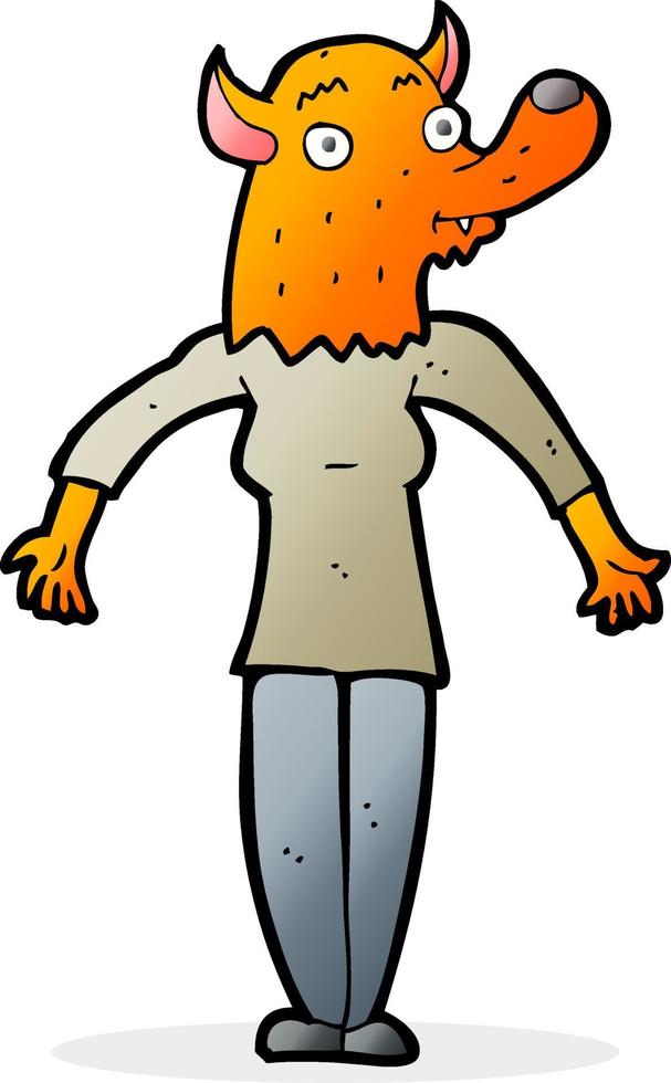 cartoon fox woman vector