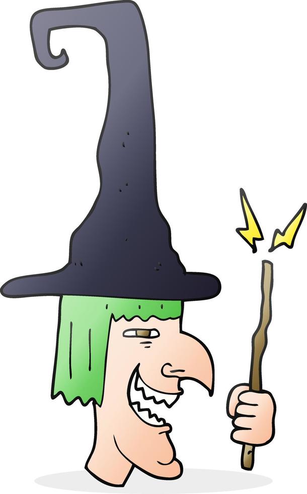 cartoon laughing witch vector